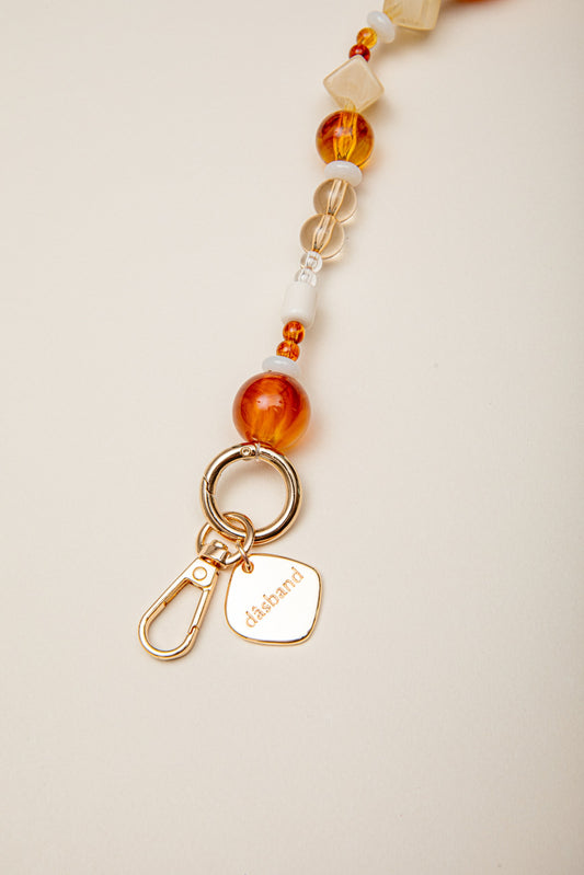 Cadena Clara corta beige/naranjo