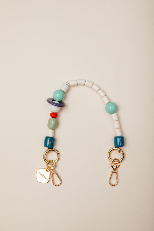 Cadena Clara corta blanco/azul