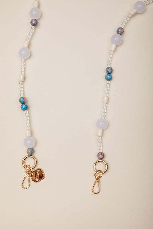 Cadena Clara larga perlas/turquesa